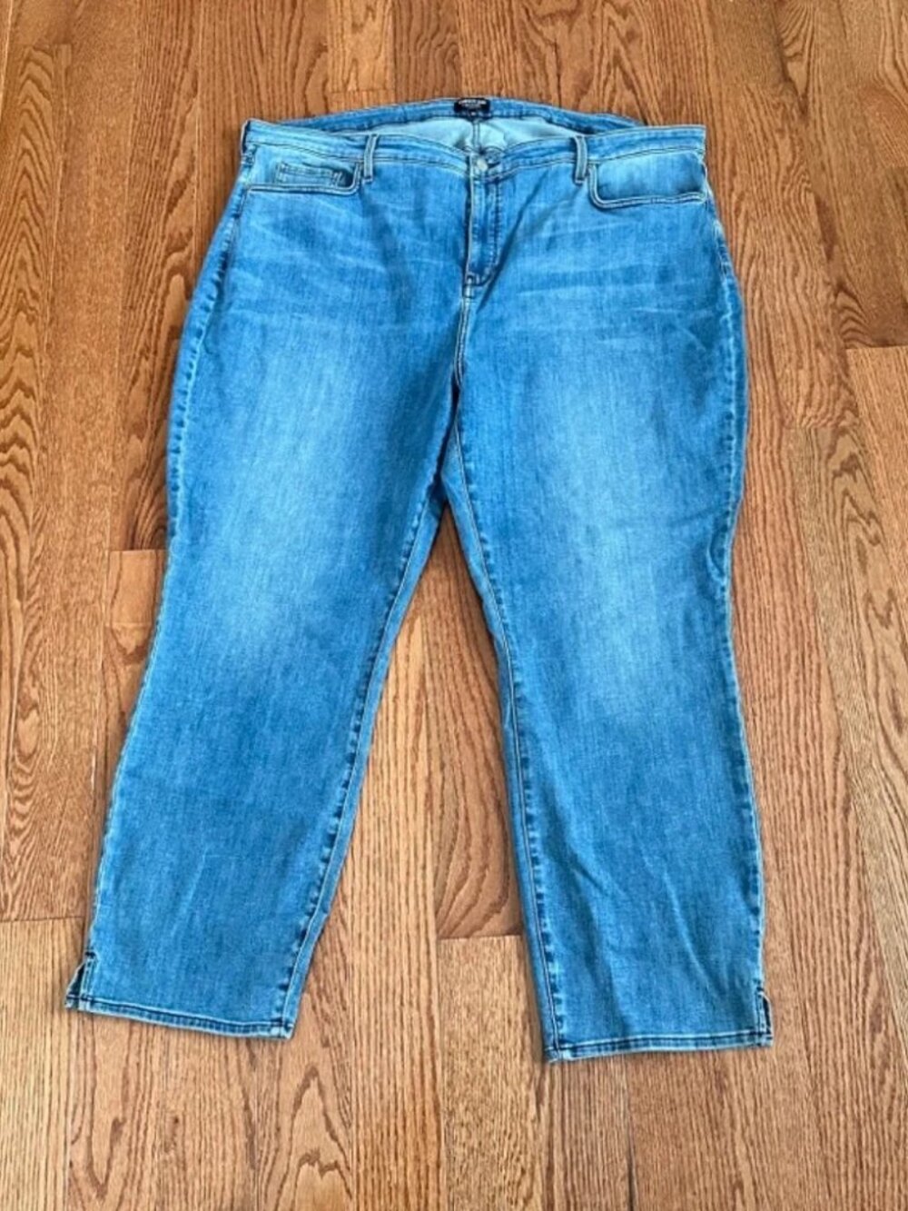 NYDJ Curve 360 Straight Ankle Slit Cropped Jeans Women's Size 24 - Picture 5 of 11
